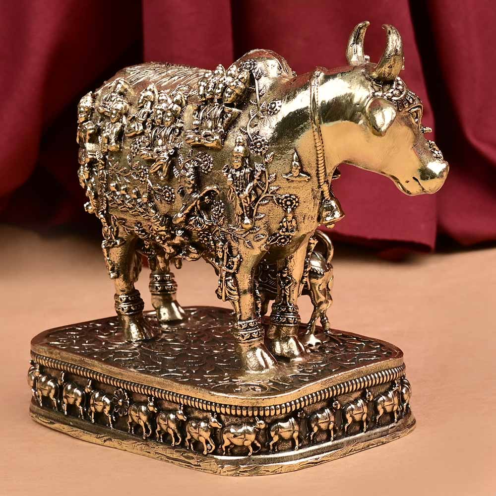Kamdhenu Cow with 33 Koti Devta Ashtadhatu ldol