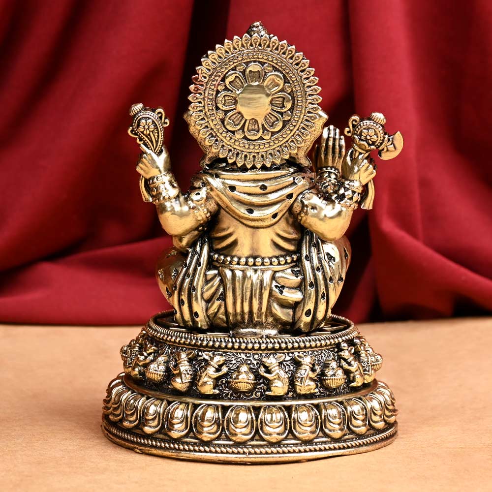 Chaturbhuj Ganesh with Mushak Ashtadhatu ldol