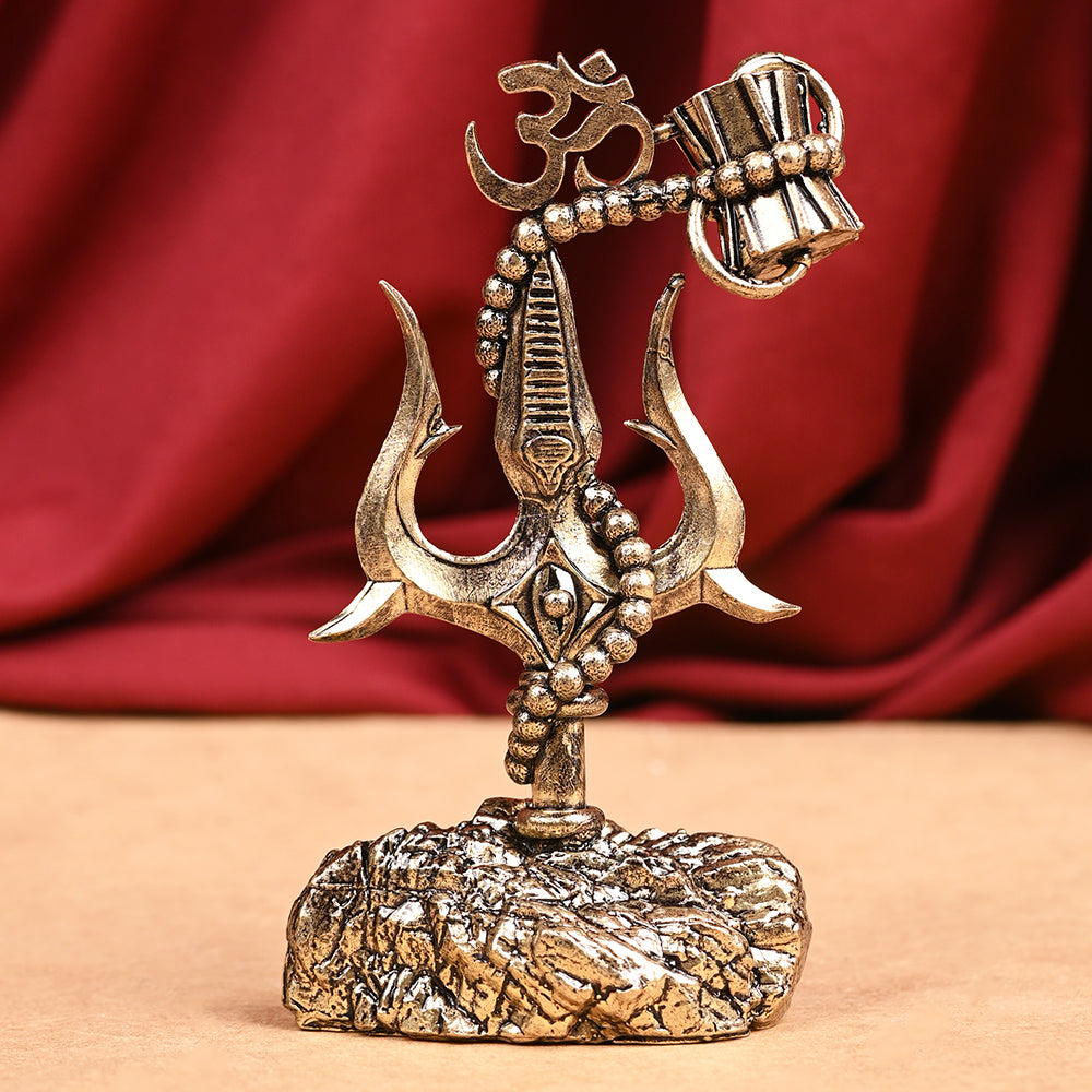 Ashtadhatu Trishul with OM and Damru
