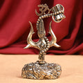 Ashtadhatu Trishul with OM and Damru