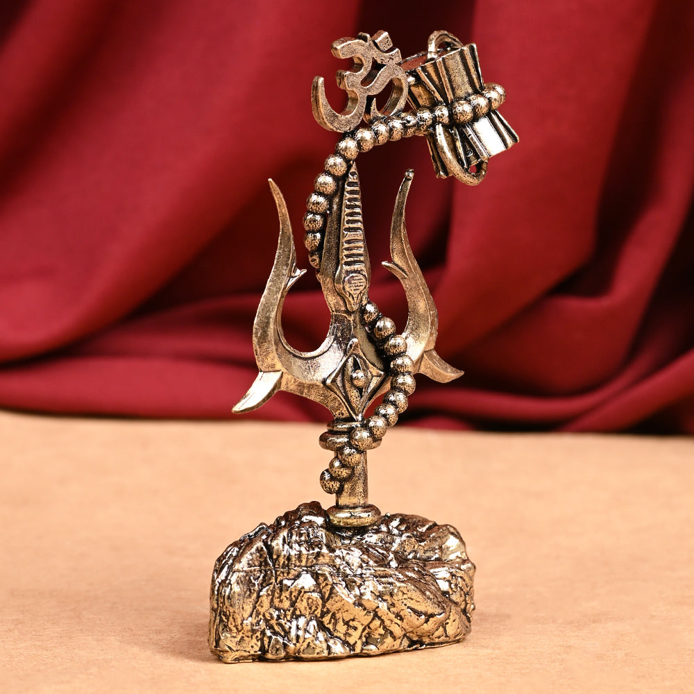 Ashtadhatu Trishul with OM and Damru