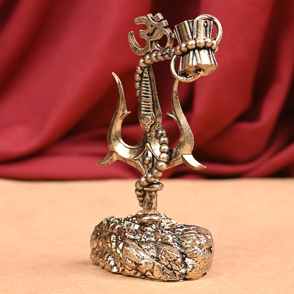 Ashtadhatu Trishul with OM and Damru