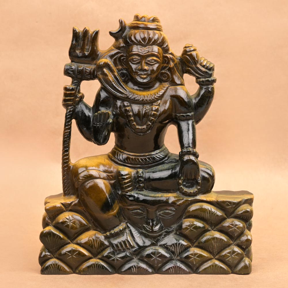 Meditating Shiva Tiger Eye ldol