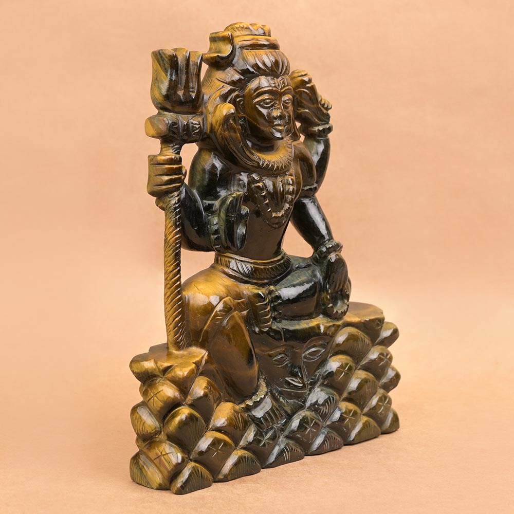 Meditating Shiva Tiger Eye ldol