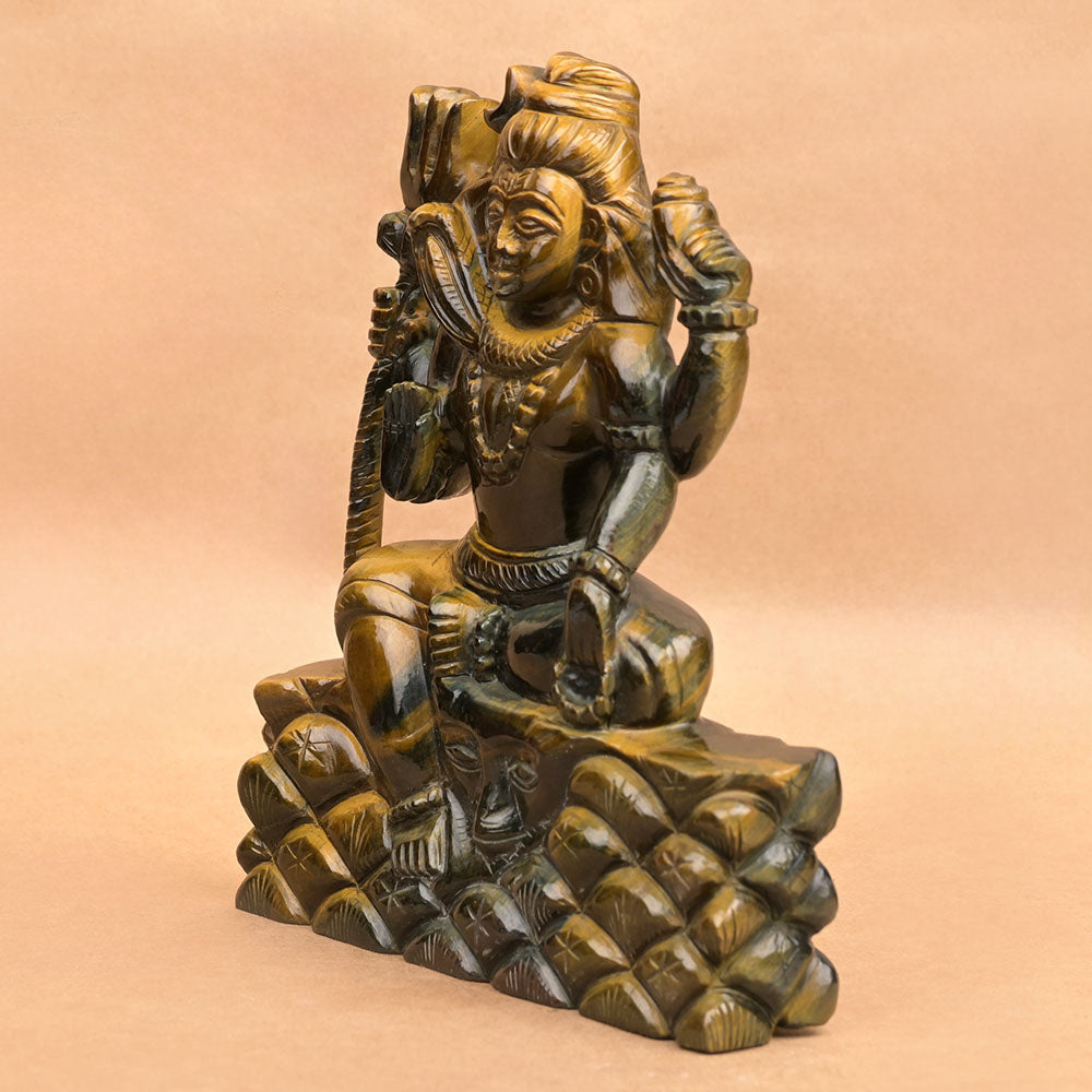 Meditating Shiva Tiger Eye ldol