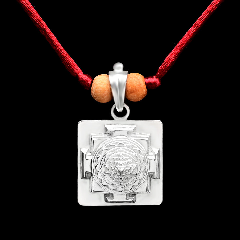 Shree Yantra 3D Silver Pendant
