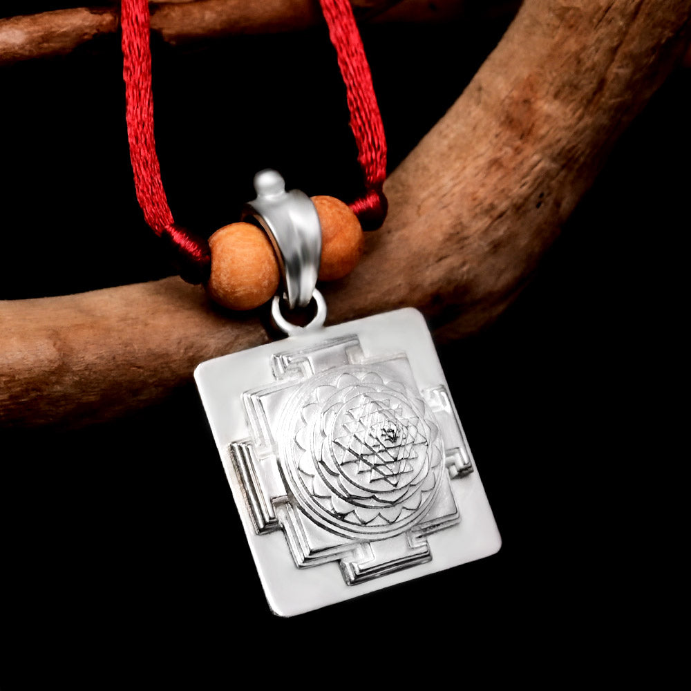 Shree Yantra 3D Silver Pendant