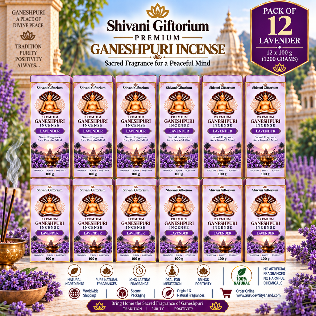 Premium Ganeshpuri Lavender Incense Sticks – Natural Floral Fragrance | Hand-Rolled Agarbatti | Pack of 12 (1200g)