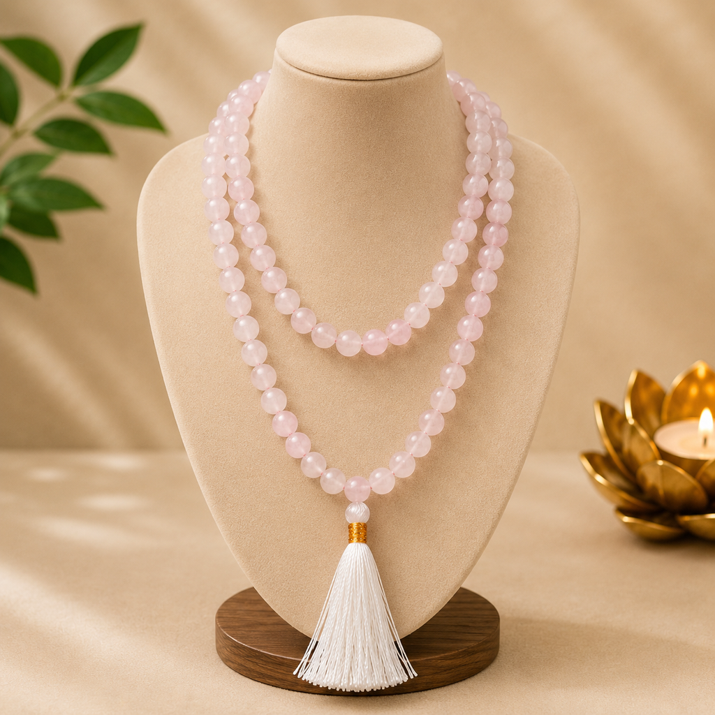 Natural Rose Quartz Jap Mala 108 Beads