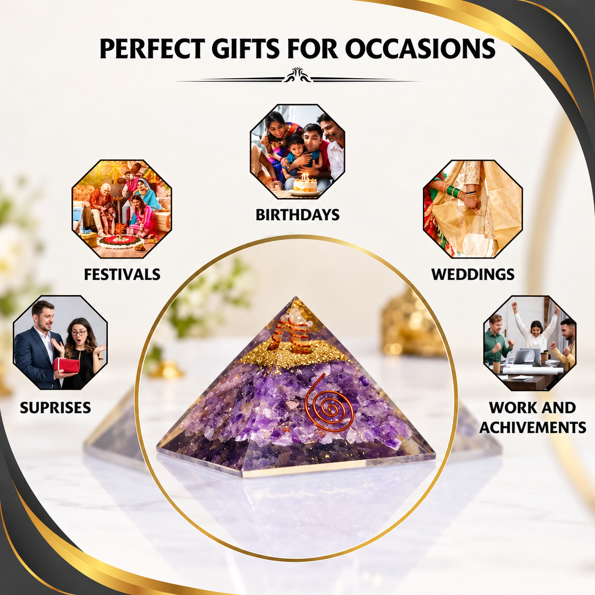Amethyst Crystal Pyramid (Spiritual Awareness & Intuition)