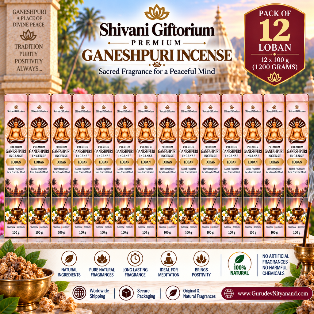 Premium Ganeshpuri Loban Incense Sticks – Natural Fragrance | Hand-Rolled Agarbatti | Pack of 12 (1200g)
