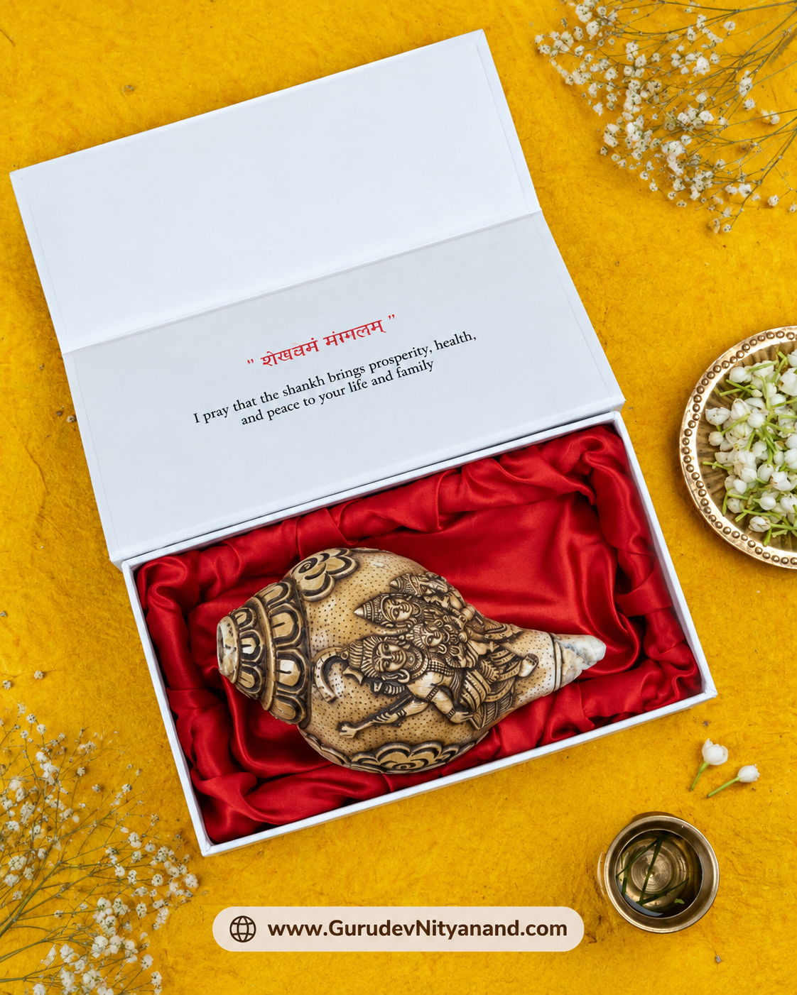 Natural Shankh Radha-Krishna Carved Shankh
Divine Love from the Indian Ocean