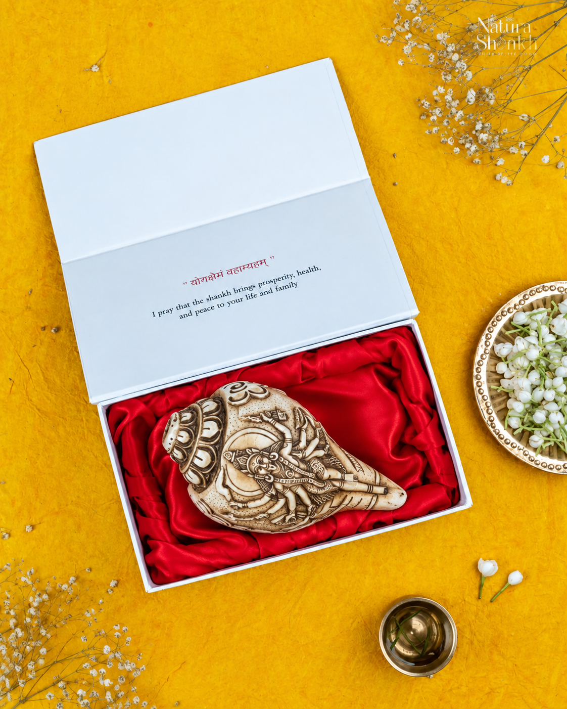 Natural Shankh Kali Mata Carved Shankh
Divine Protection from the Indian Ocean