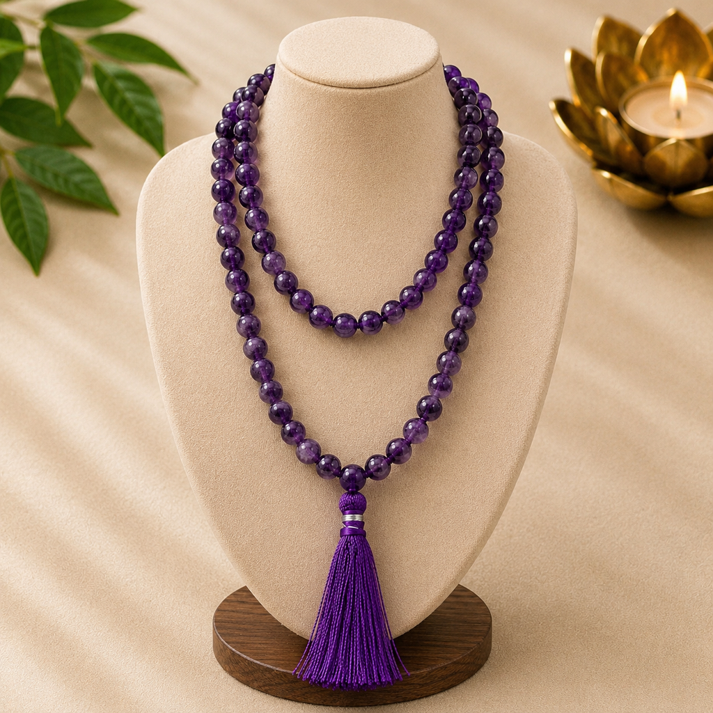 Purple Amethyst Jap Mala 108 Beads