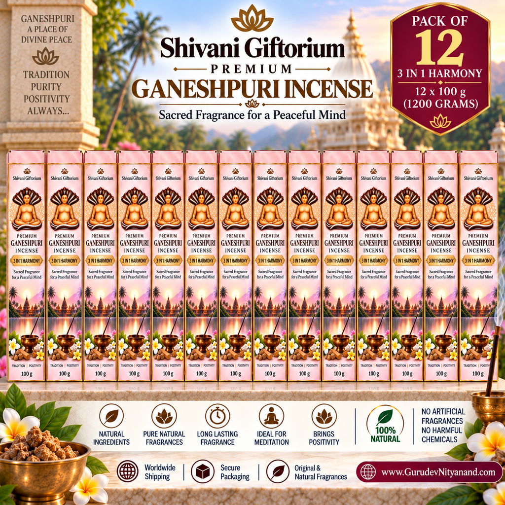 Premium Ganeshpuri 3-in-1 Harmony Floral Incense Sticks – Hand-Rolled Agarbatti | Pack of 12 (1200g)