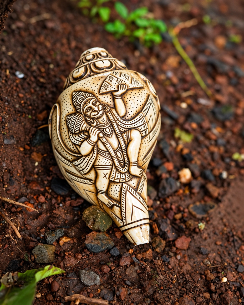 Natural Shankh Hanuman Carved Shankh
Divine Strength from the Indian Ocean