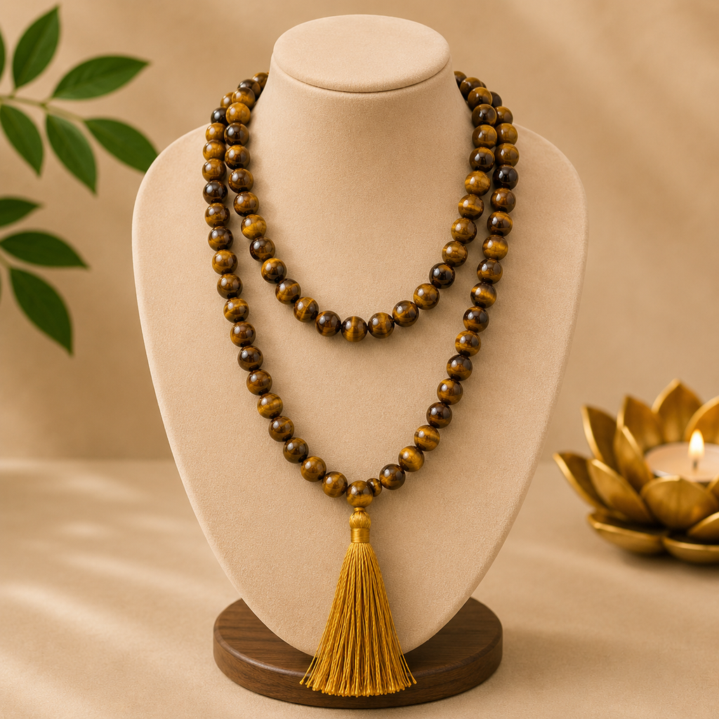 Natural Tiger Eye Jap Mala 108 Beads