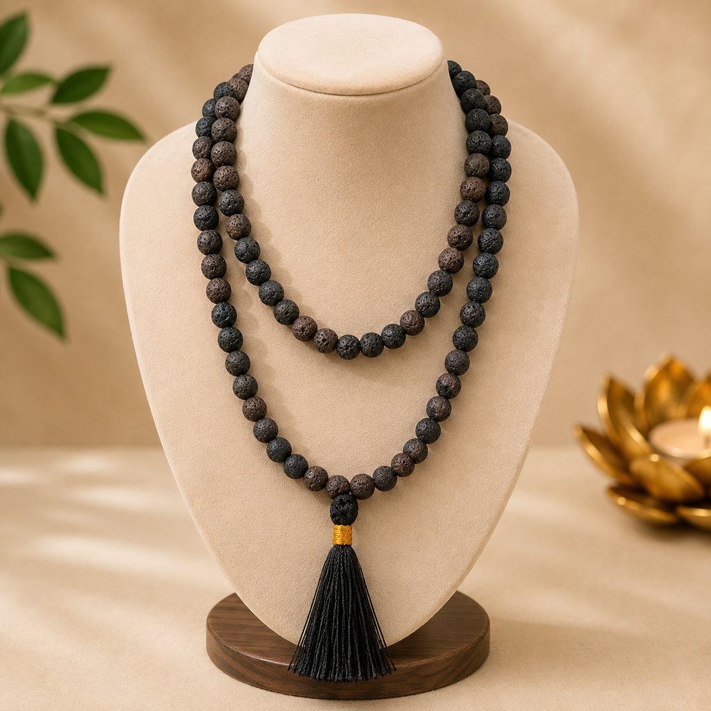 Lava Stone Jap Mala 108 Beads