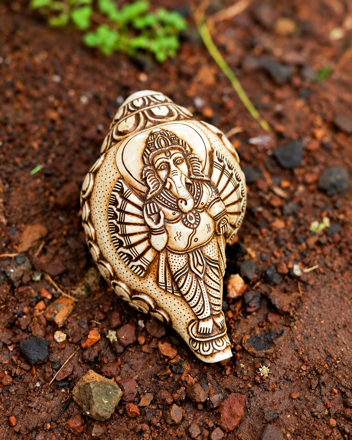 Natural Shankh Ganesh Carved Shankh
Auspicious Blessings from the Indian Ocean