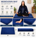Meditation Mat - Cotton Filled Yoga and Meditation Pad | Meditation Cushion for Kneeling and Sitting Support | Large Rectangular Sitting Floor Pillow |Blue |