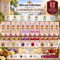 Premium Ganeshpuri Incense Sticks – 6 Fragrance Variety Pack | Sandalwood, Champa, Lavender, Rose, Loban & 3-in-1 Harmony | Pack of 12 (1200g