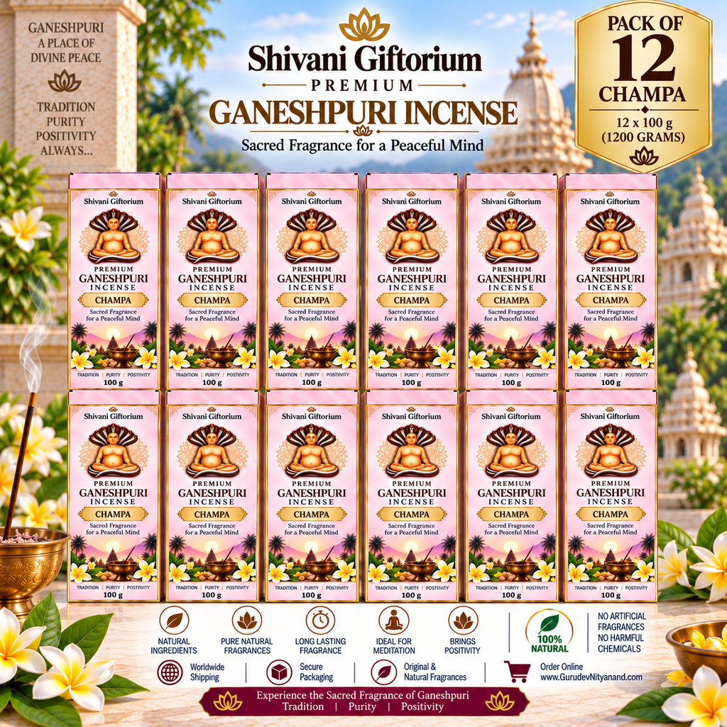 Premium Ganeshpuri Champa Incense Sticks – Natural Floral Fragrance | Hand-Rolled Agarbatti | Pack of 12 (1200g)