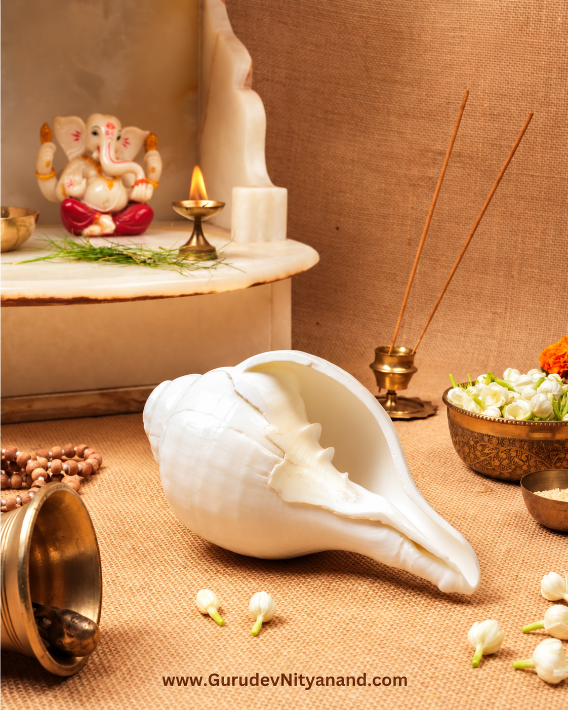 Natural Shankh Vishnu Shankh (Natural White)
A Deep vibrating sound from Indian Ocean