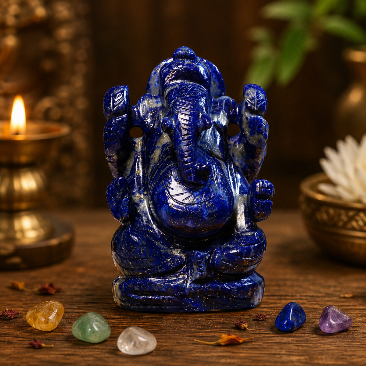 Lapis Lazuli Ganesha Idol (Enhancing Intuition & Spiritual Awareness)