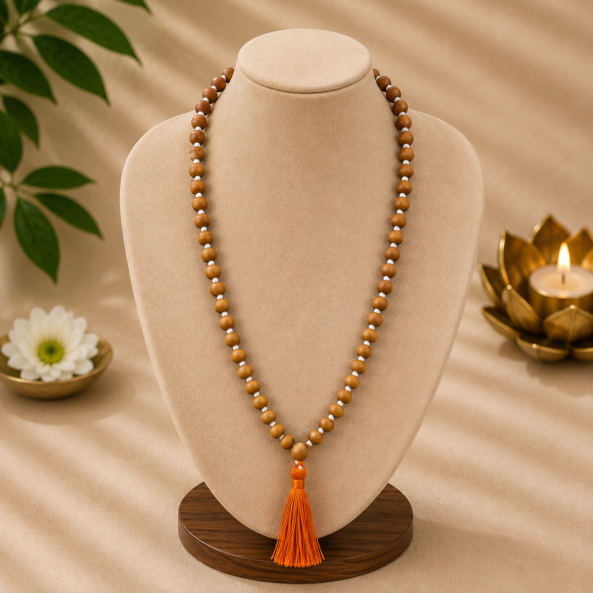 Lab Certified Sandalwood Mala | 108 Beads | 6 mm | Premium Quality