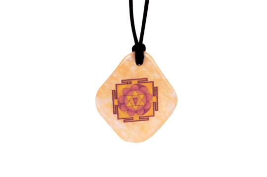 Gayatri Yantra Pendant on Yellow Jade