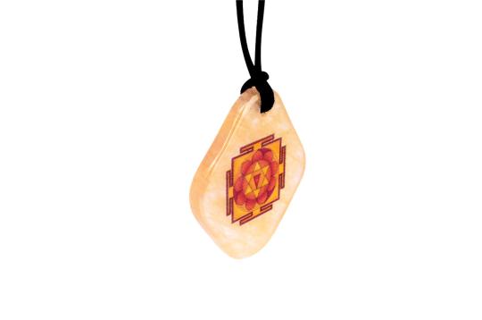 Gayatri Yantra Pendant on Yellow Jade