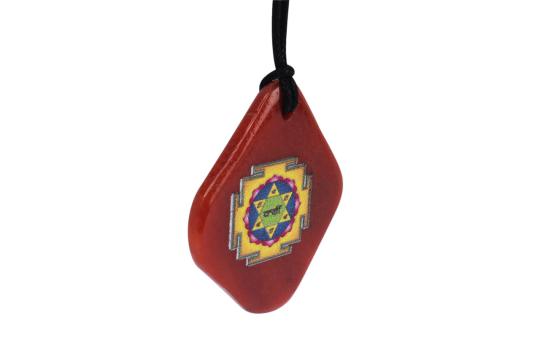 Kamdev Yantra Pendant on Orange Jade