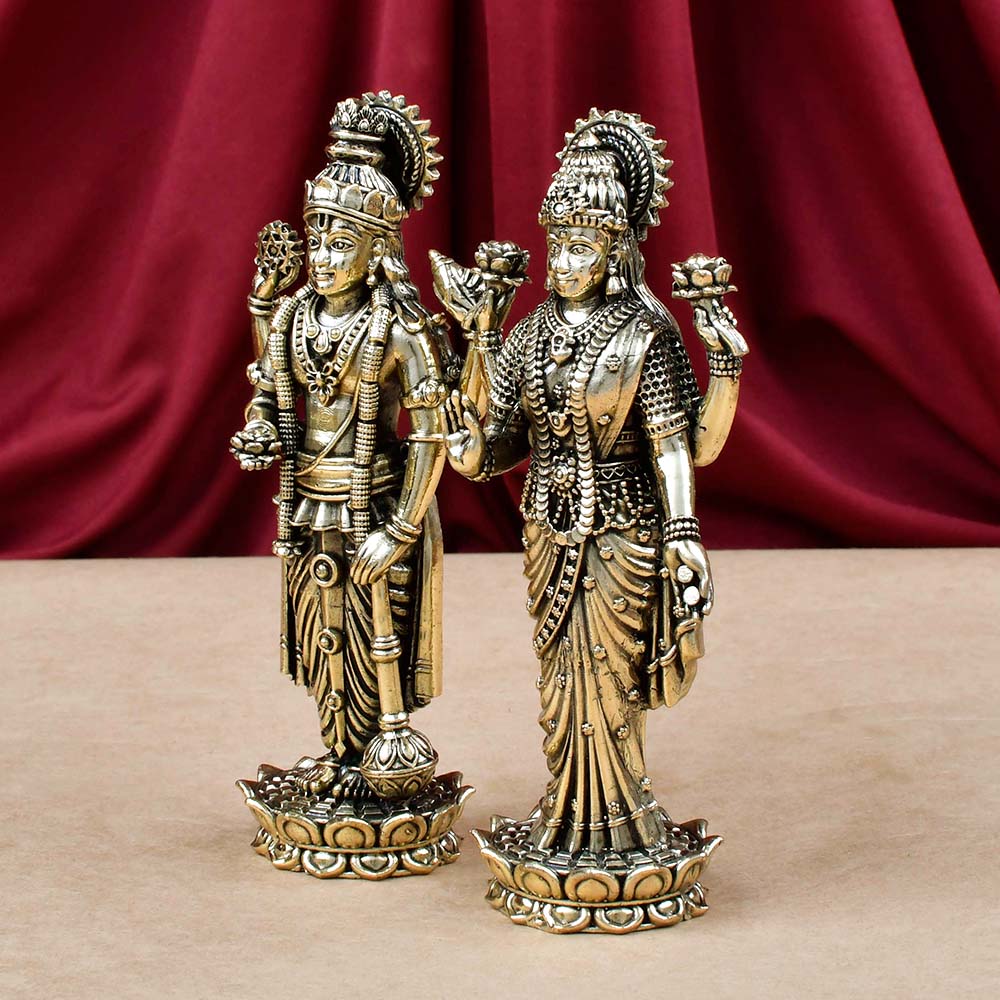 Standing Laxmi Vishnu Ashtadhatu Idol